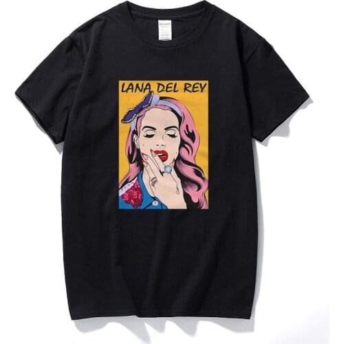 Vintage Lana Del Rey Comics Tee Top Unisex & Ladies T Shirt 100% Cotton Short Sleeve Tshirt Hip Hop Streetwear T-shirt Euro Size
