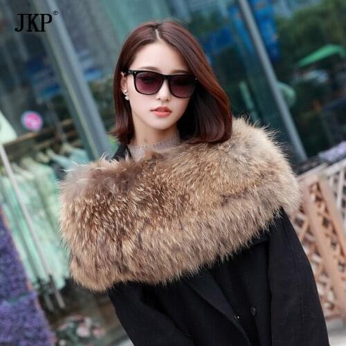 JKP 2020 Warm Real Fox Fur Collar Winter Fox Fur Shawl Scarves Winter Women Natural Animal Fur Scarf Fashion Soft Collar Shawls