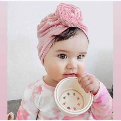Kawaii Knot Baby Girls Hat Soft Elastic Newborn Hat Beanie Girls Turban Solid Color Infant Baby Hat Bonnet Photography Props