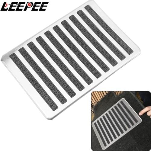 LEEPEE Auto Interior Floor Mat Patch Driver Car Side Floor Carpet Mats Stainless Steel Plate Carpet Foot Heel Pedal Replacements