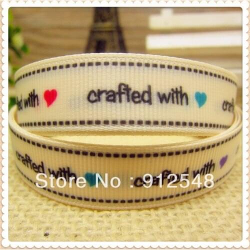 5/8'' Crafted With Printed Grosgrain Ribbon 10 Yards DIY Handmade Wrapping Sewing Hair Banding DIY Craft