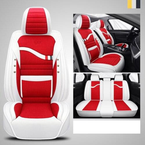 Flax Car seat covers For peugeot 2008 2020 308 sw 508sw 407 508 207 301 5008 407sw 307sw 607 206 accessories
