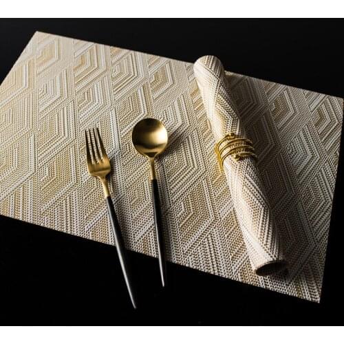 PVC Nordic Style Oil Water Resistant Non-slip Kitchen Placemat Coaster Insulation Pad Dish Coffee Cup Table Mat Home Decor 51086