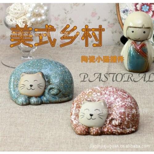 Cute spotted cat Christmas gifts ceramic crafts ornaments wholesale