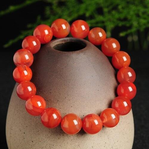 Natural red bracelet 10mm bead Elastic line bracelet