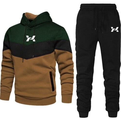 New Brand Autumn and winter Mens Sets hoodies+Pants Harajuku Sport Suits Casual Sweatshirts Tracksuit Brand Sportswear 2021