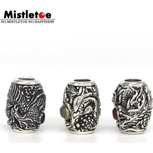 Mistletoe 925 Sterling Silver Dragon Phoenix Fish Charm Bead European Jewelry