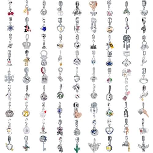 Original Bracelets Accessories Pendant Metal Beads Fit Pandora Charms Silver Color Beads Bracelet for Women DIY Jewelry Gifts