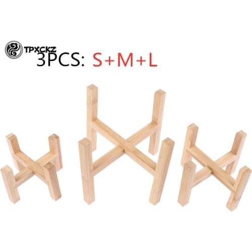 3/5PCS Flower Pots Rack Home Garden Indoor Display Plant Stand Shelf Strong Free Standing Bonsai Holder Wood Planter Pot Trays