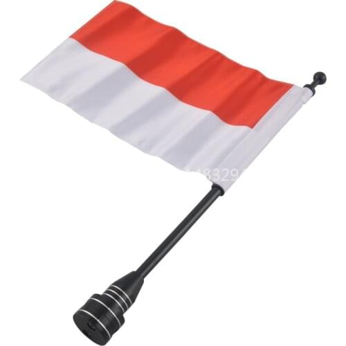 Extended Edition Moto Indonesia Flag Black Pole Luggage Rack Premium Flag Mast Mount Kit Fit For Harley Universal