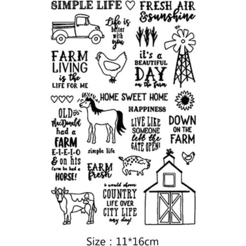 Animal Farm Silicone Clear Seal Stamp DIY Scrapbooking Embossing Photo Album Decorative Paper Card Craft Art Handmade Gift D2TD