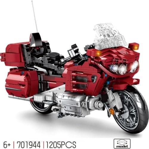 Technical motorcycle building block Honda GOLD WING 1800 motor vehicle Gl1800 model steam assembly brick toy collection for gift