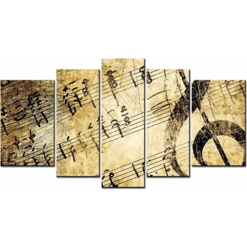 Framed 5Pcs/Set Abstract notes Picture Print Painting Modern Canvas Wall Art for Wall Decor Home Decoration Artwork/XJ-12Y-17