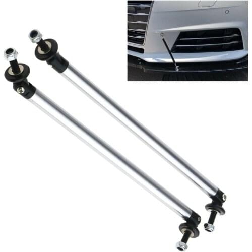 2pcs New Silver 200mm Adjustable Car Front Bumper Lip Splitter Strut Brace Rod Car Styling Bumper Lip Splitter Support Bar