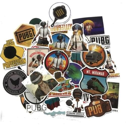 29Pcs/lot Playerunknows PUBG Game Stickers For Car Laptop Luggage Computer Bicycle Phone case Skateboard Pad Decal Sticker