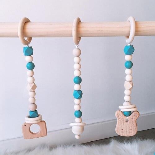 3Pcs Nordic Style Wooden Beads Star Toy Pendant Ornaments Dream Catcher Kids Room Crib Wall Hanging Girls Baby Tents Decor