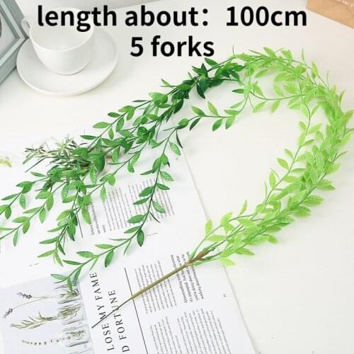 5 Forks 100cm Artificial Hanging Flower Plant Fake Vine Willow Wicker Rattan Flowers Hanging for Home Wedding Garden Wall Decor