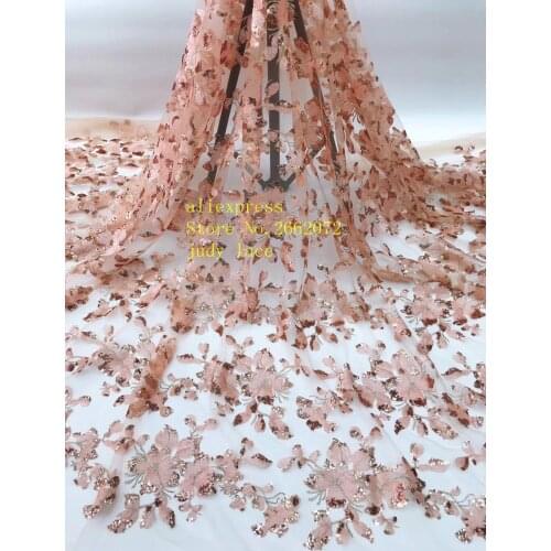 5yards/bag 8 color sequined embroidery fashion maple leaf pattern French fabric used for wedding dress fashion stage JL57