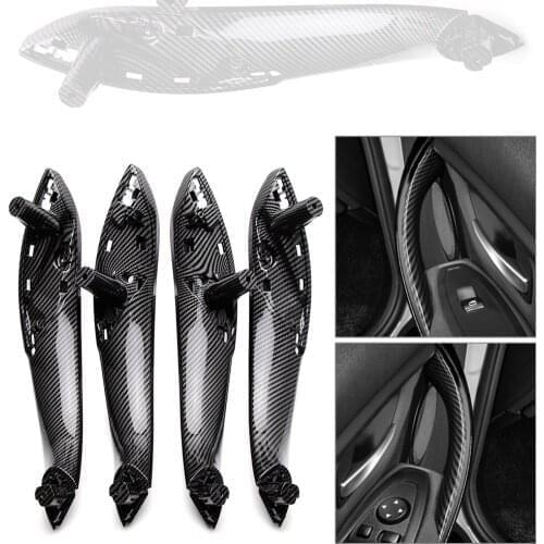 ABS Car Inner Door Pull Handle Trim Cover Panel For BMW F30 3Series F35 F80 2013 2014 2015 2016 2017 2018 Carbon Fiber Style