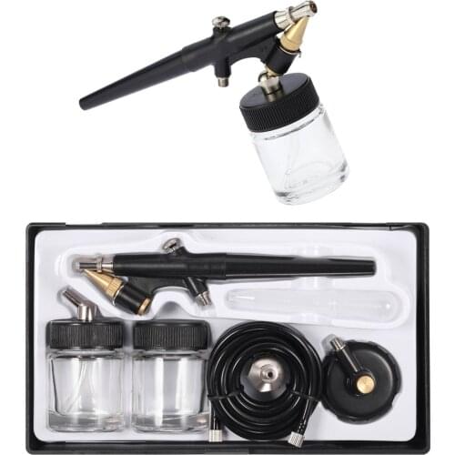 Air Brush Kit Single Action Mini 22cc Airbrush Paint Nail Spray Gun Makeup Paint Set Face Tattoo Art DIY Tool 0.8mm Spray Paint