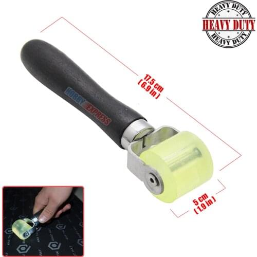 Arrowzoom 1.9 x 6.9" Rubber Roller with Wooden Handle for Car Insulation Sound Deadener Noise Dampening Installation