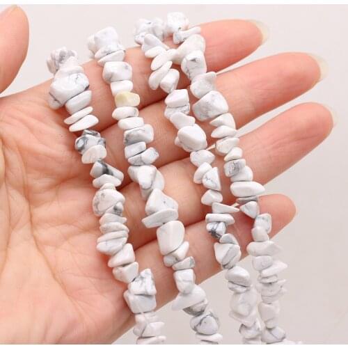 Natural Semi-precious Chip Beads White Turquoise 5-8mm Good Quality For DIY Necklace Earrings Accessories Gift Length 40cm