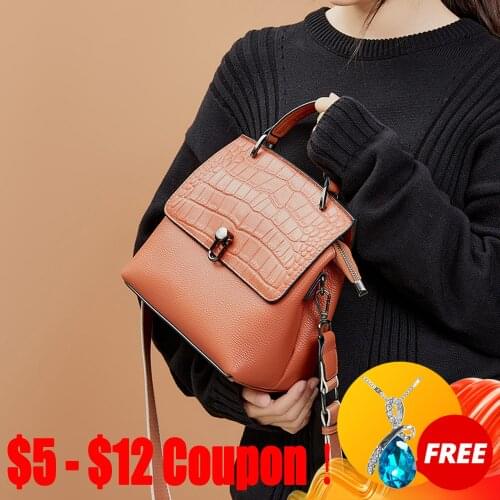 CGA New Genuine Leather Handbags Crocodile Crossbody Bags For Women Luxury Shoulder Cross Body Big Brand Designer Bag Handbag