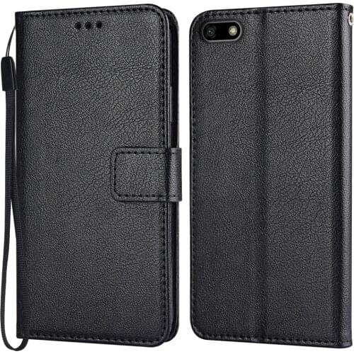 Flip Wallet PU Leather Case For Huawei Y5 2018 DRA-L21 5.45'' Funda Stand Business Phone Holster Stripe Protect Cover