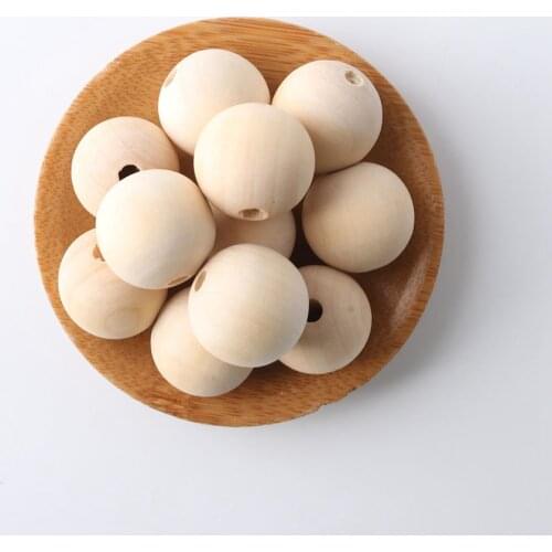 20mm Wooden Balls Natural Organic Maple Beads Home Garden Decoration DIY Nursing Accessories Wooden Toys Plant Holder Crafts