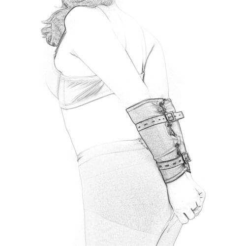 Erotic Accessories of Leather Armbinder Handcuffs for Men Women Fetish Bdsm Bondage Arms Behind Back Restraint Sex Toys