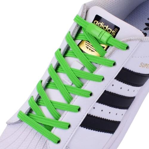 1 Pair Magnetic Shoelaces Elastic No Tie Shoe Lace Flat Color Metal Lock Suitable for All Shoes Sports Competition Lazy Shoelace