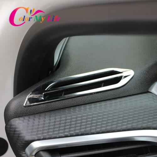 Color My Life ABS Chrome Air Conditioning Vent Trim Sequins Sticker for Peugeot 2008 2013 - 2019 208 2015 - 2019 Ac Knob Sequins