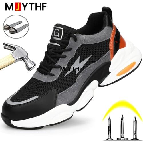 New Indestructible Shoes For Men Safety Shoes Anti-smash Working Sneakers Male Work Boots Anti-puncture Safety Steel Toe Boots