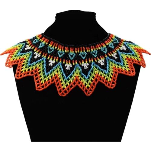African Ethnic Resin Beaded Necklaces for Women Bohemia Statement Turkish Necklaces Lady Gift Gypsy Tribal Egypt Jewelry Gift