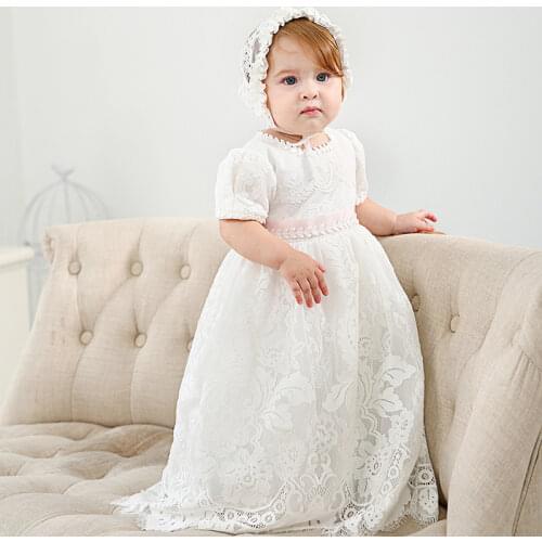 Baby Girl Formal First Birthday Dress Princess Gown Chistening Dresses Floor-length Long Dress for Baby Shower Baptism Dress