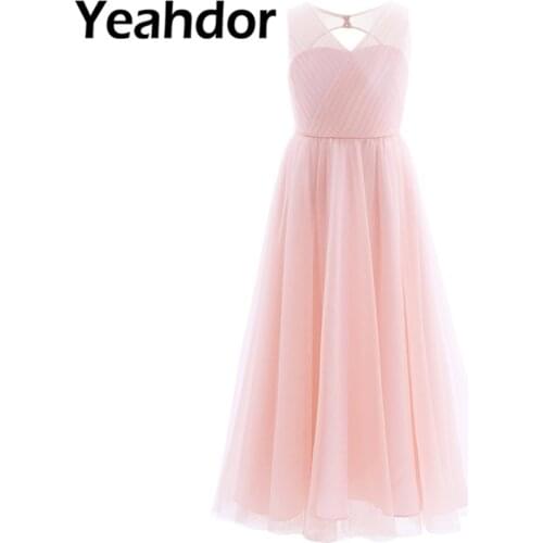 Little Bridesmaid Dresses Girls Mesh Flower Girl Dress Childrens Princess Pageant Dresses Wedding Party First Communion Dress