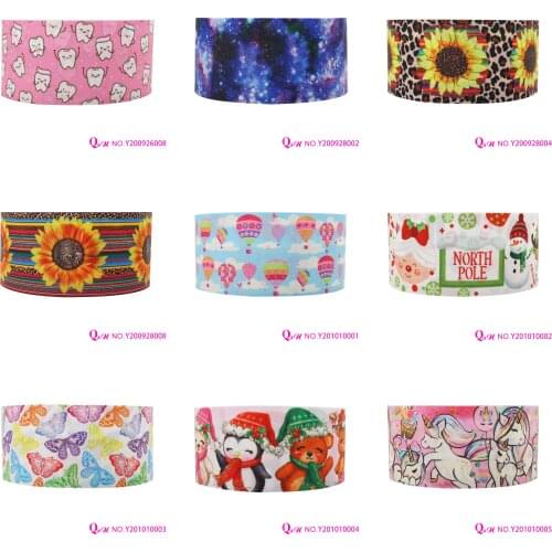 Q&N Ribbon 16mm~75mm Colorful Butterfly Printed Grosgrain Ribbon Accessories DIY Handmade Material Craft Supplies Free Shipping