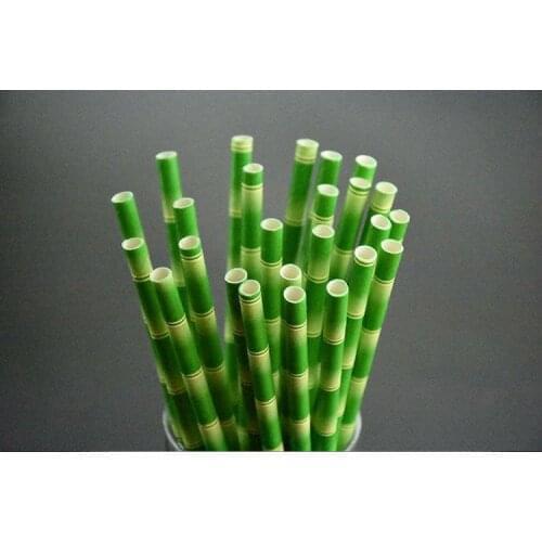 Quevinal 19.5cm Disposable Bubble Tea Thick Bamboo Drinking Paper Straws For Bar Birthday Wedding Party