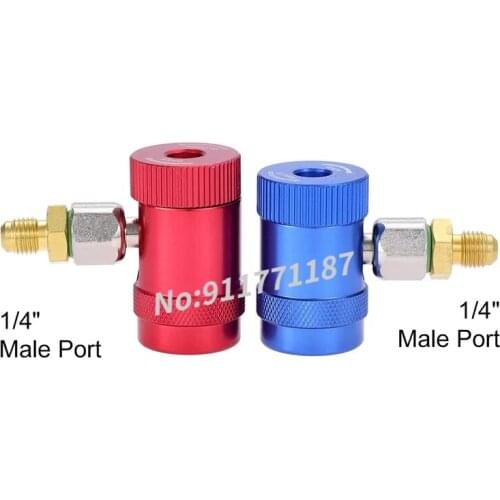 R1234A high low manual side quick coupler connector a/c air conditioning M12mm-Male x 1/4 sae male adapters for hose R12 R22