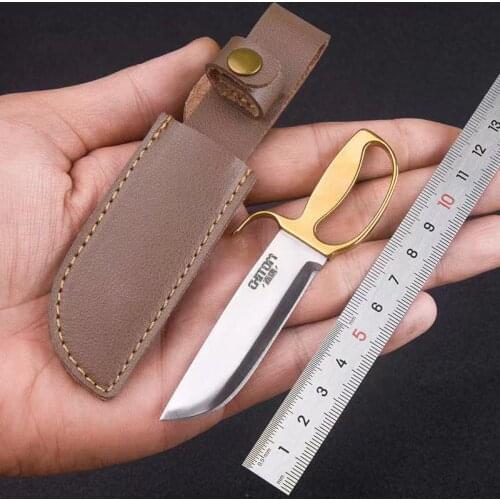 Luxury Wooden Handle Stainless Steel Knife Ultra Sharp Kitchen Mini Fruit Knives Outdoor Camping Tool with Protection Cover 2021