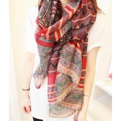 New Fashion Trendy Bohemian Womens Long Print Scarf Wrap Ladies Shawl Girl Large Pretty Scarf Tole Styles CC0624