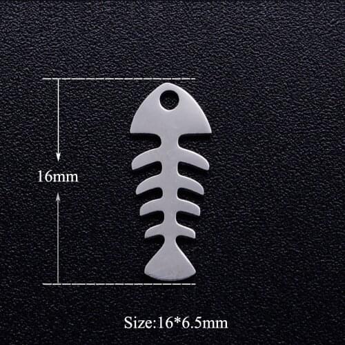 5pcs/lot Fish Bone Stainless Steel DIY Charms Wholesale Factory Sale Jewelry Making Charm Never Tarnish