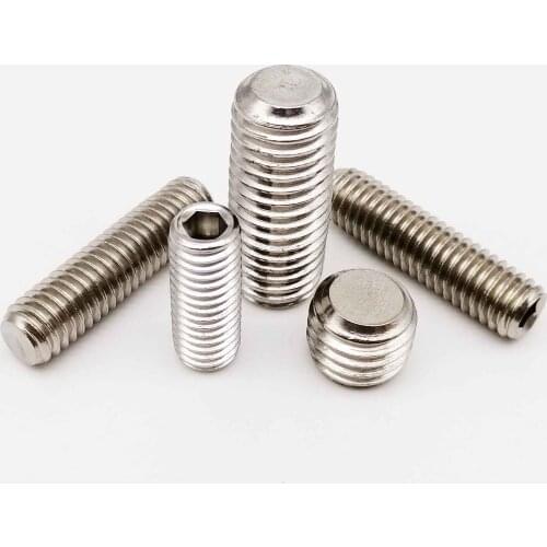 1/10/50pc M6 M8 M10 M12 M16 DIN913 304 stainless steel Allen Head Hex Hexagon Socket Flat Point Set Screw End Grub Headless Bolt