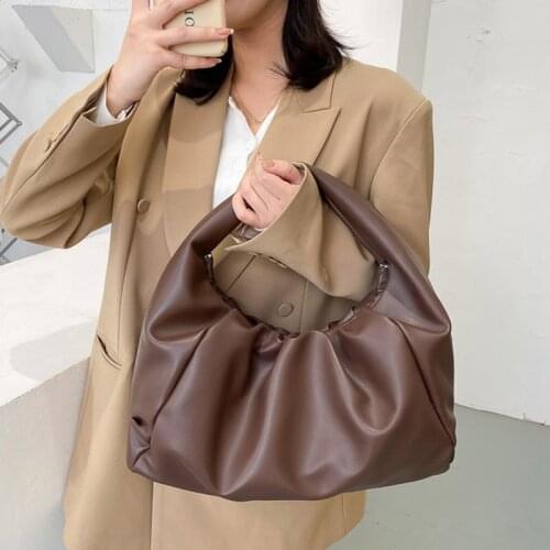 Top Handle Bags For Women 2021 Genuine Soft Leather Hand Bag Ladies New Clutch Purses Female Dumpling Shoulder Bag Large Pouch