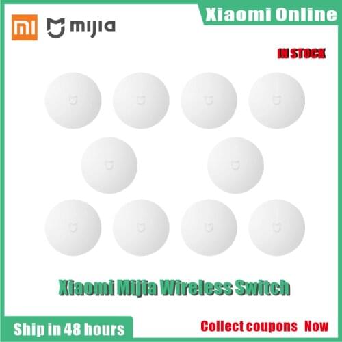 1-10pcs Xiaomi Smart Wireless Switch for xiaomi Smart Home House Control Center Intelligent Multifunction White Switch in box
