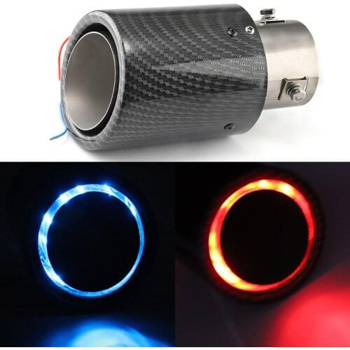 General Carbon Fiber Luminous Exhause Car Exhaust Muffler Pipe Tip LED Lantern Automobile Modification Supplies