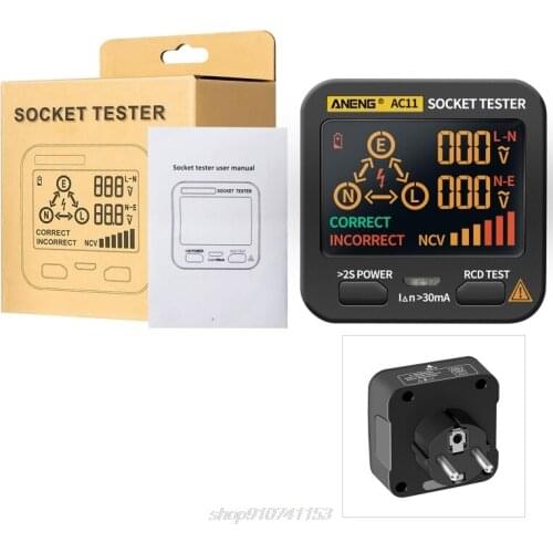 EU Plug AC11 RCD NCV Tester Electrical Leakage Detector Socket Checker Ground Wire Zero Line Live Wire Finder D11 20 Dropship