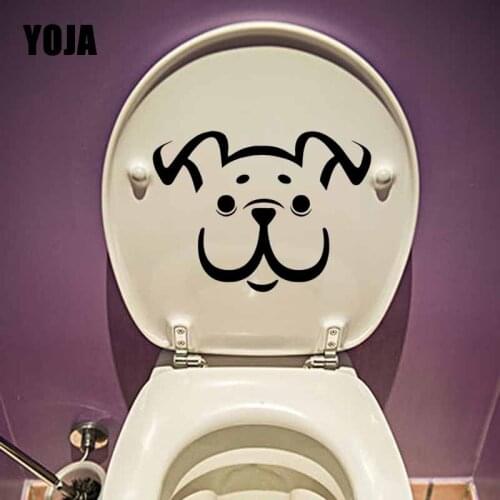 YOJA 23.1X17CM Bedroom Kids Room Decor Toilet Decal Bulldog Dog Face Animal Mural Wall Sticker T5-1665