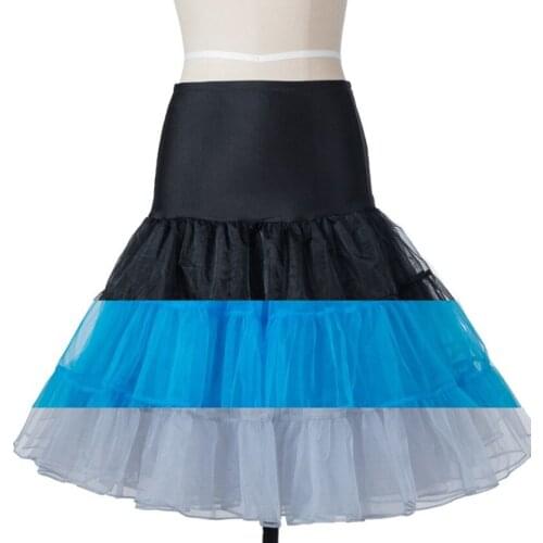 New Hot Sale Short 60cm Length Petticoat For Wedding Vintage Tulle Petticoat Crinoline Underskirt Rockabilly Swing Tutu Skirt