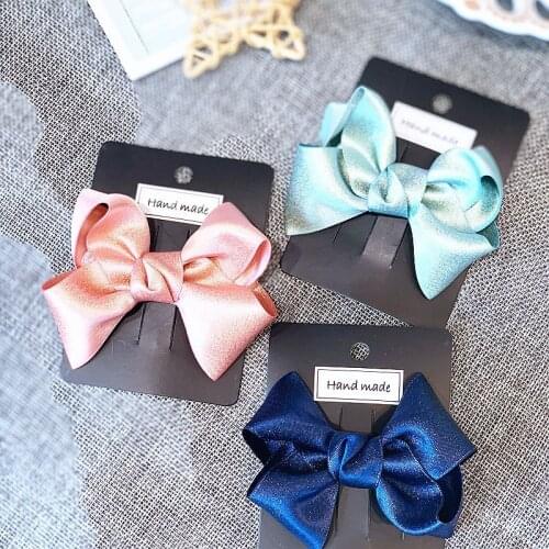 Handmade 3pcs/set 10cm Big Ribbon Kids Hair Bows Clip Full Cloth Wrapped Hairpins Women Girls Hair Accessories Jewelry